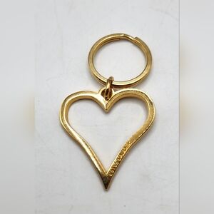 Estée Lauder keychain bag charm gold Tone Open Heart